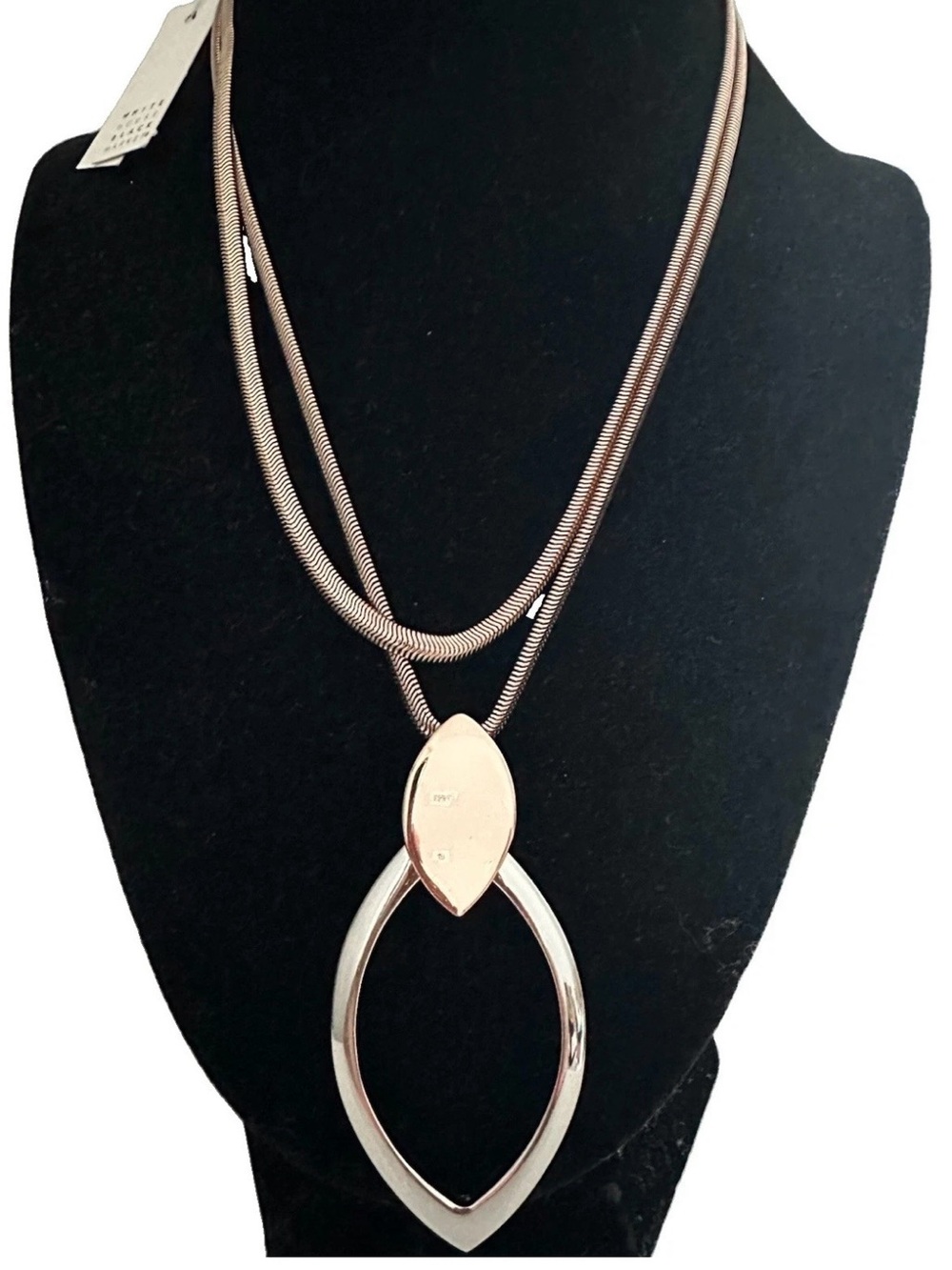 White House Black Market Rose Gold Double-Chain Pendant Necklace